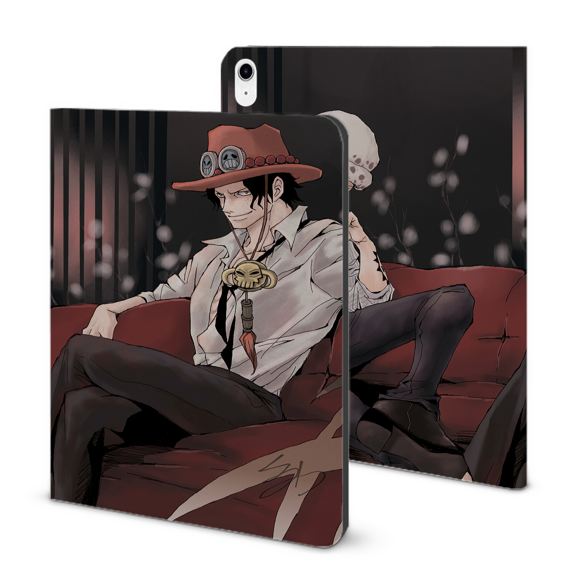 （画像用） ワンピース ONE PIECE IPad ケース ブック型 PUレザー TPU 耐衝撃 軽量 薄型 ペン収納なし 全面保護 IPad 各モデル対応